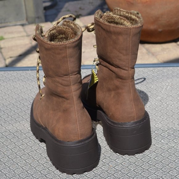 NEW Women's SKECHERS Brown Memory Foam Boots Hiking Work KNIT BUZZ Size 7 - Picture 8 of 9